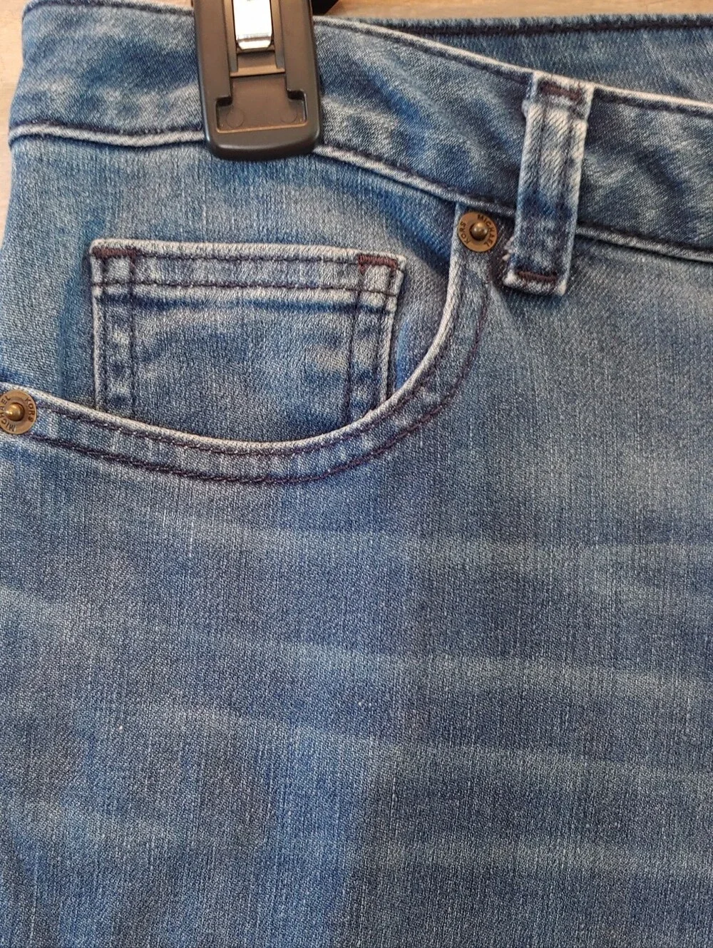 MICHAEL KORS Jeans logo Women IZZY Skinny Mid Rise Dark Wash Raw Hem sz 8 Y2K